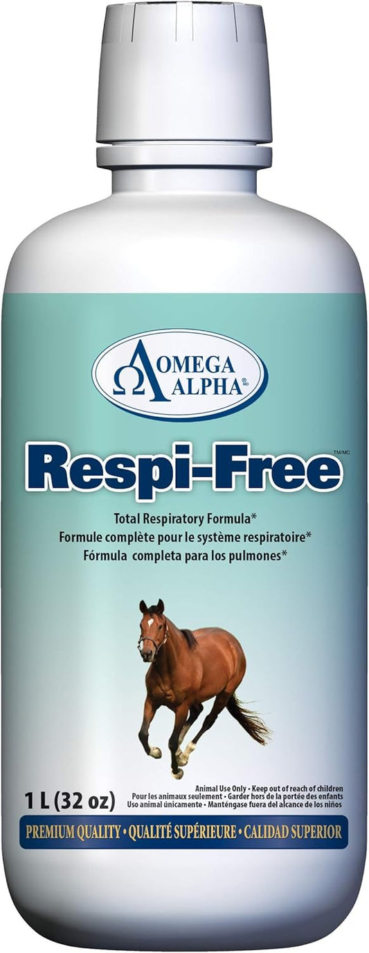 32oz Omega Alpha Equine Respi-Free Supplement for Horses