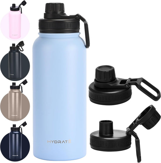 34oz Insulated Stainless Steel Water Bottle - Leak-Proof Design - Convenient Handle - Double Vacuum Insulation - Ideal for School, Work, or Adventure