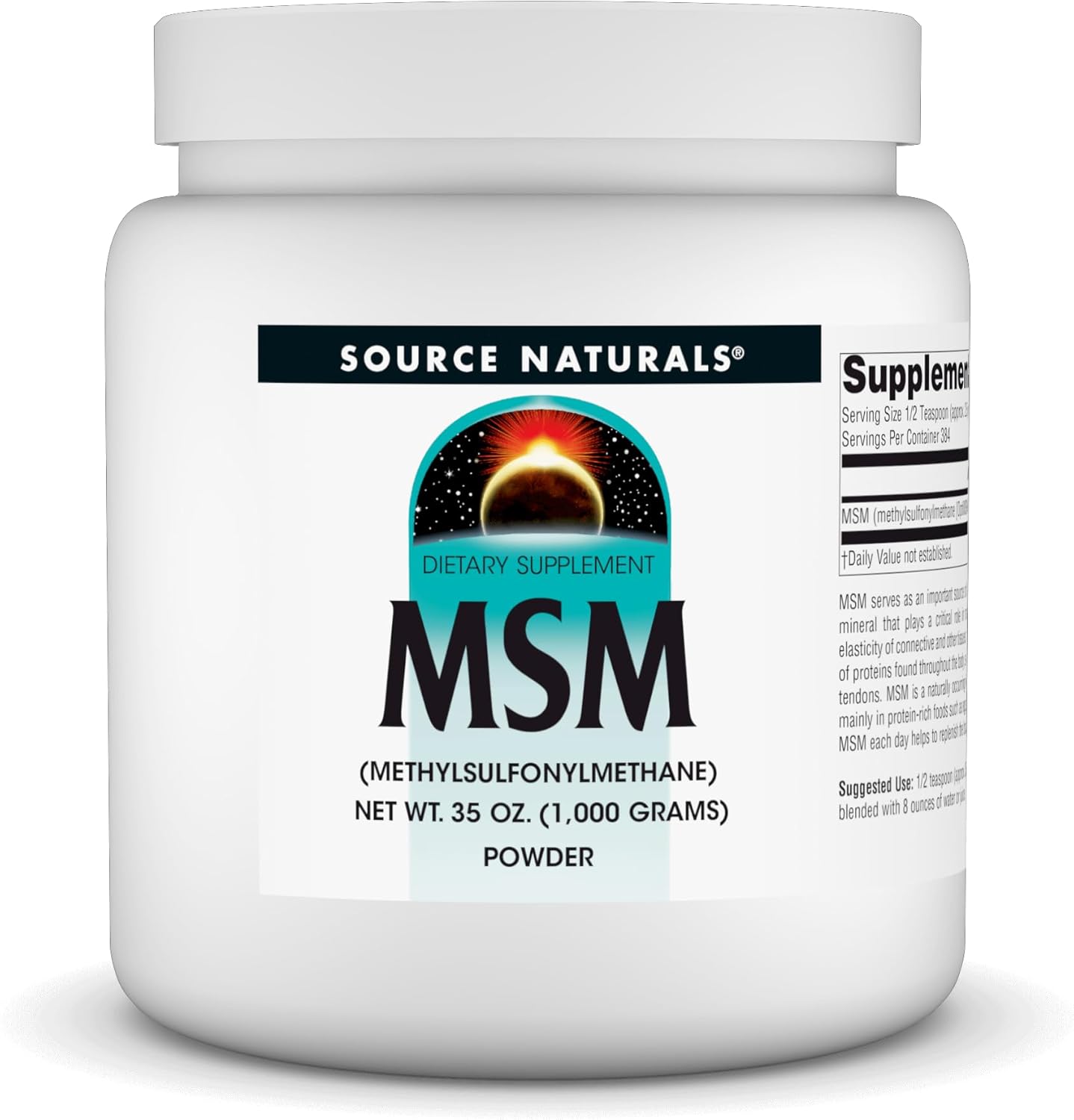 35 Ounce Source Naturals MSM Powder - 1,000 Grams Methylsulfonylmethane Supplement