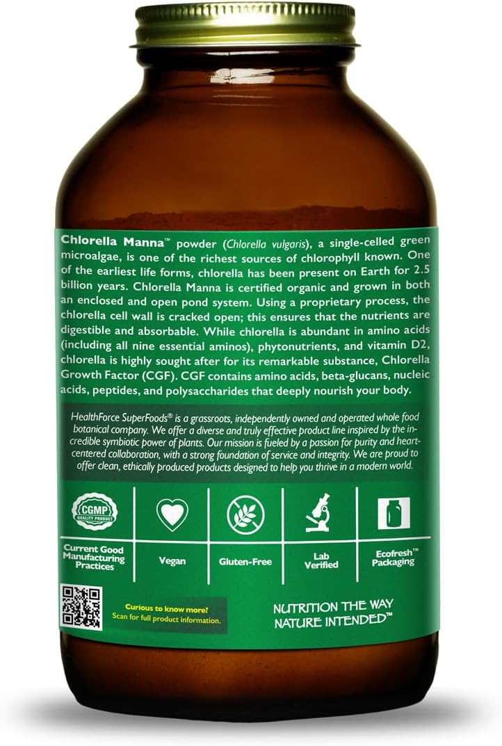 350 Grams HealthForce SuperFoods Chlorella Manna Powder for Detox and Immune Support