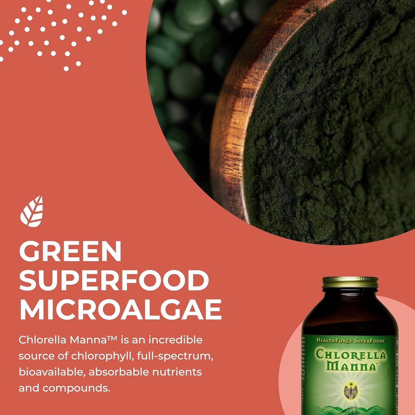 350 Grams HealthForce SuperFoods Chlorella Manna Powder for Detox and Immune Support