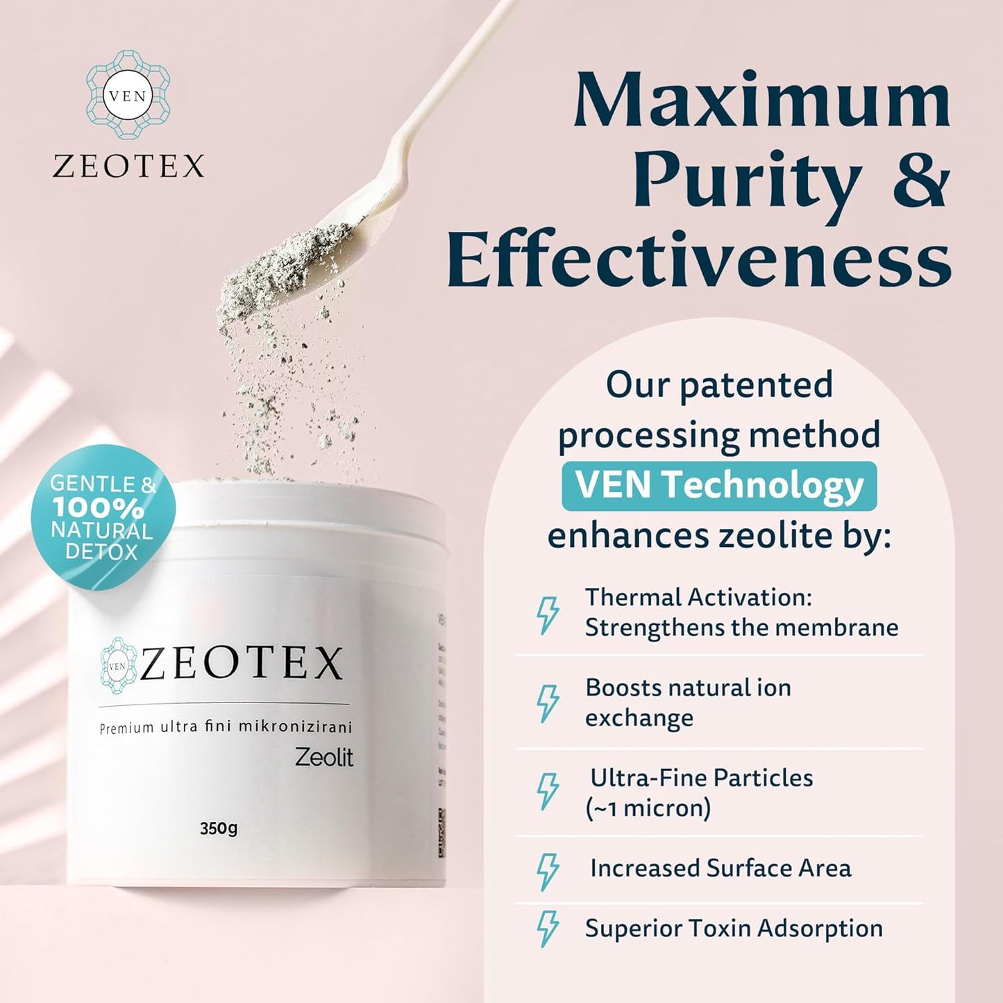 350g Nano Zeolite Powder for Full Body Detox Cleanse & Toxin Removal