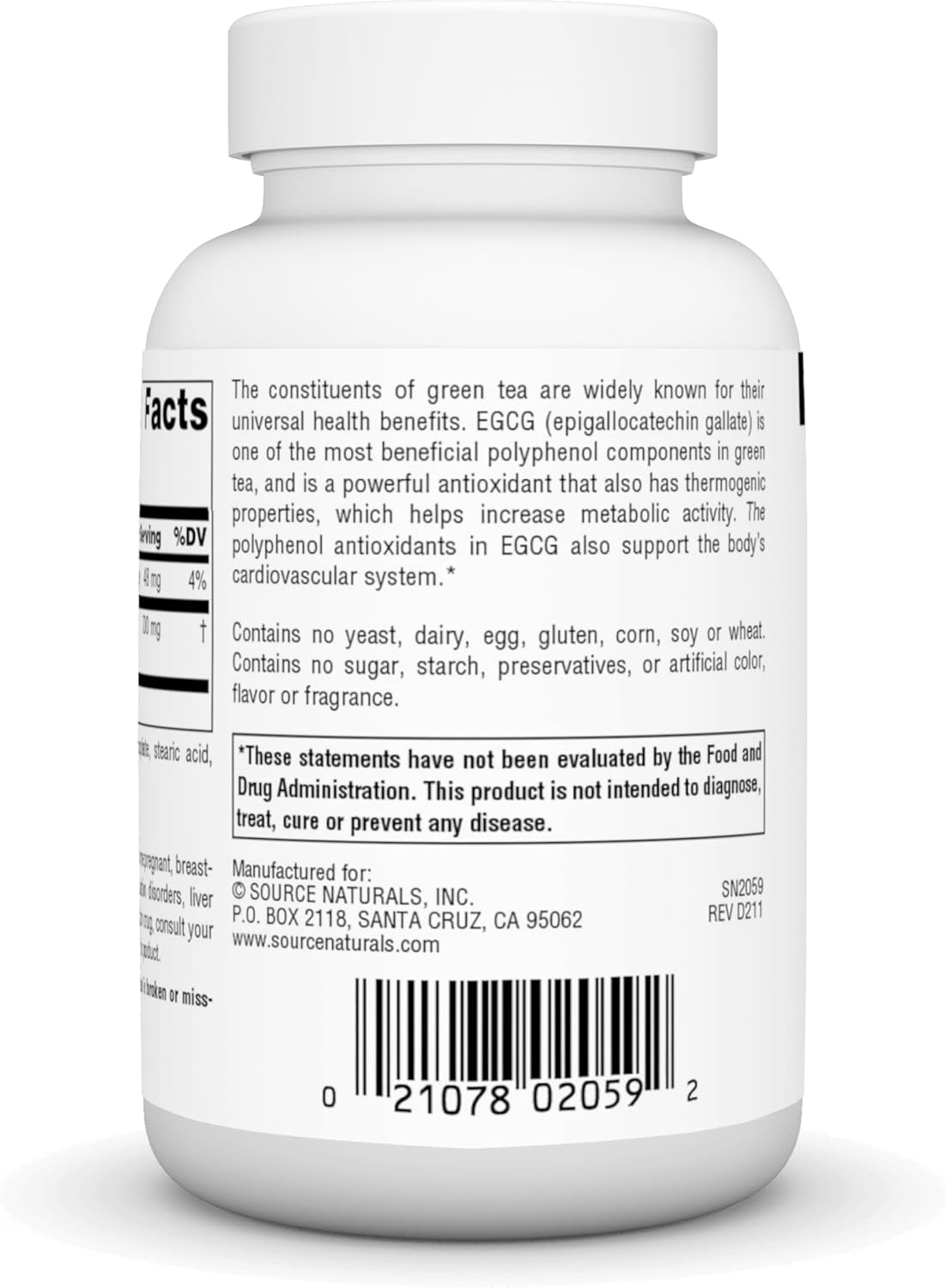 350mg EGCG Green Tea Extract - Antioxidant & Thermogenic Activator - 120 Tablets