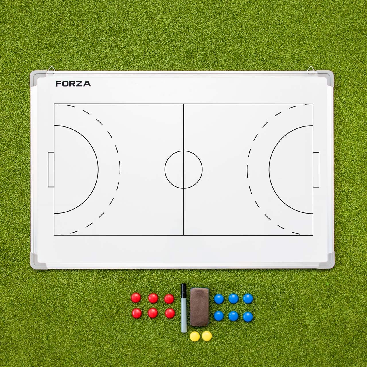 35x24 Double-Sided Sports Coaching Whiteboard | 13 Sport Options - Magnetic Markers, Pen & Eraser Included