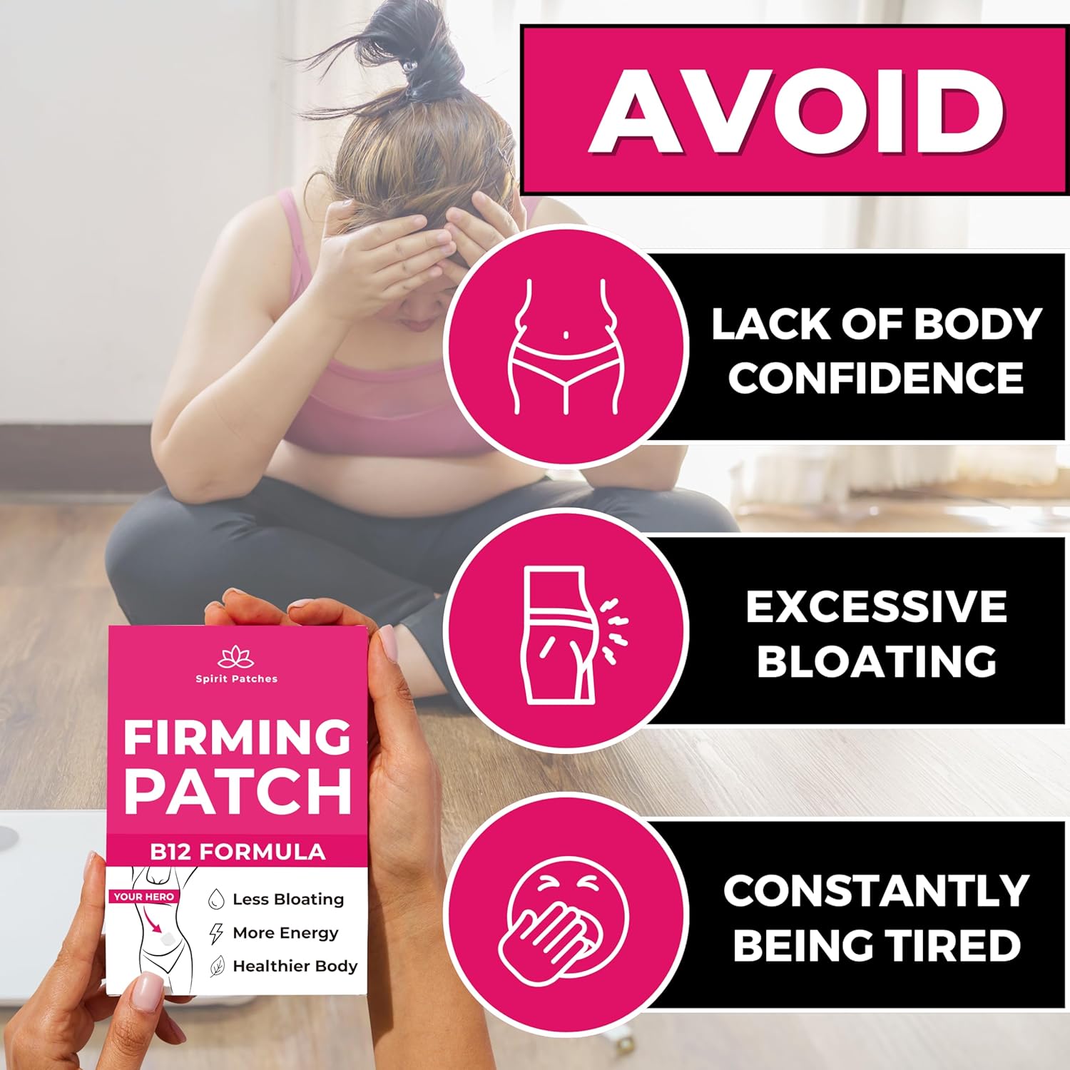 36-Pack Spirit Patches Firming B12 Patches for Women - Natural Energy and Body Support Patch with Enhanced Formula