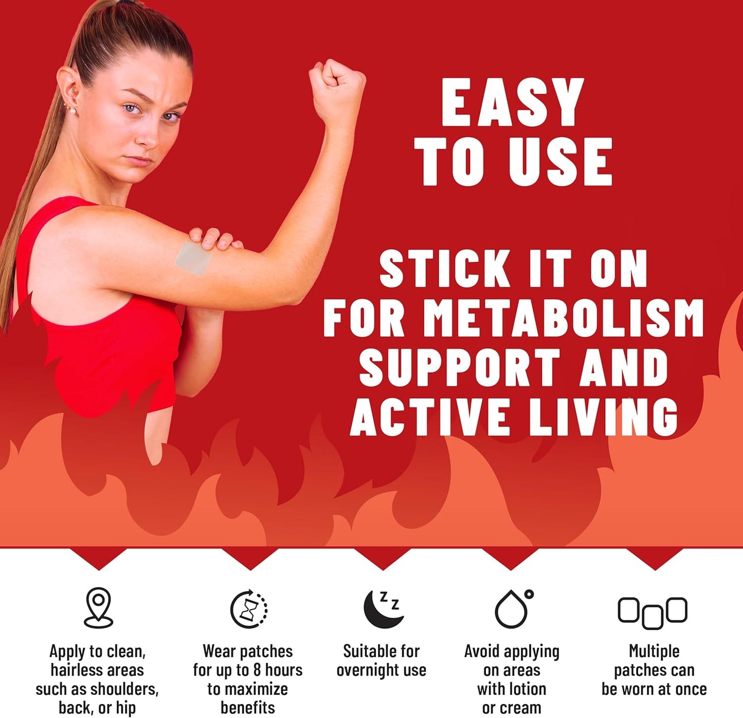 36 TOLEVITA Metabolism Patches with Garcinia Cambogia for Energy Boost & Support | Easy-to-Use Natural Patches for Active Lifestyles, Gym, Fitness, and Daily Vitality