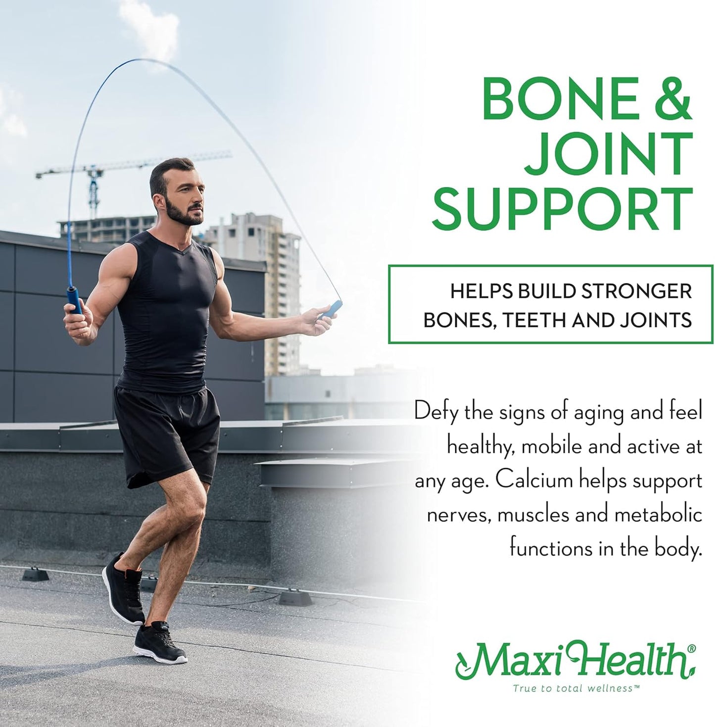 360 Capsules Maxi Health Calcium 1000mg with Vitamin D3 and Magnesium - Bone, Teeth, and Joint Support for Men and Women - Maxi Cal Supplement