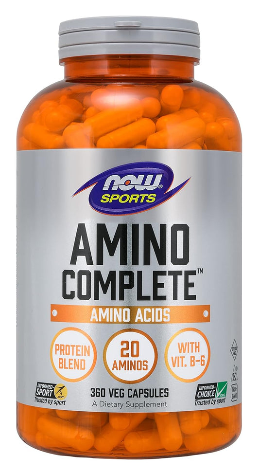 360 Capsules NOW Foods Amino Complete Supplement for Enhanced Nutrition and Muscle Support