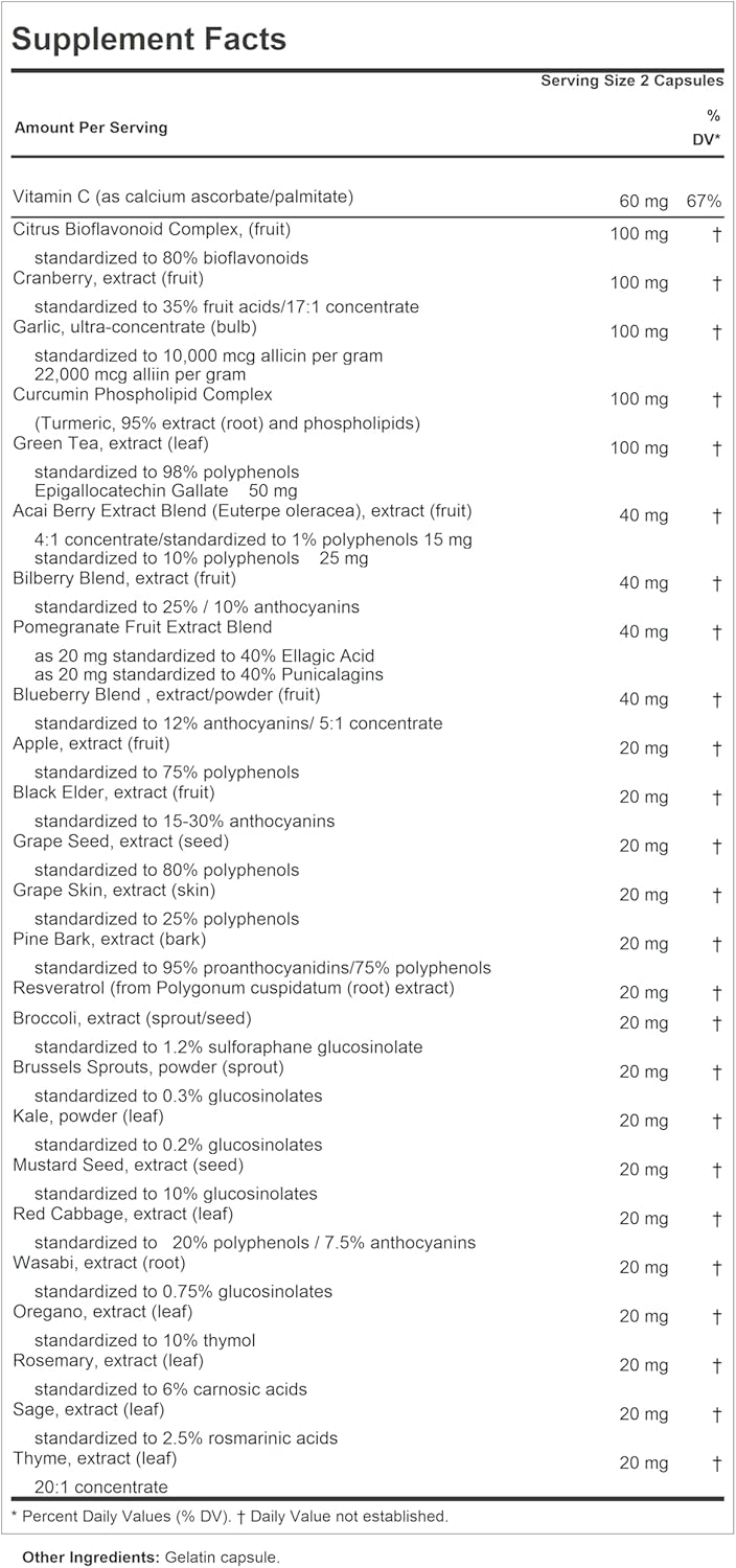 360 Capsules of Andrew Lessman Ultimate Anti-Oxidant Extracts - Concentrated Blend of Standardized Extracts for Natural Protection with Polyphenols, Berry, and Cruciferous Vegetable Extracts - No Additives