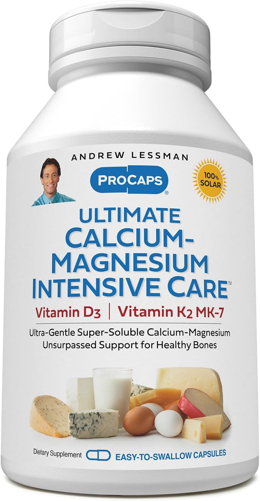 360 Capsules of Andrew Lessman Ultimate Calcium-Magnesium Intensive Care for Bone Health - Vitamin D3, K2 MK7, Gentle & Easy to Swallow