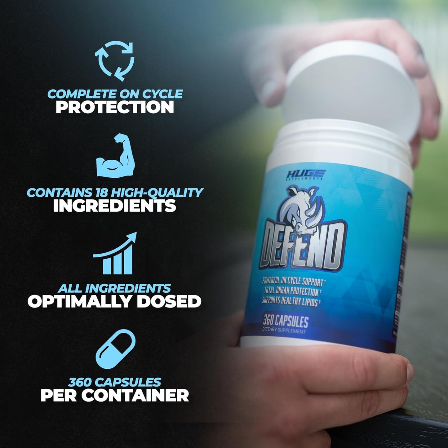 360 Capsules of Ultimate Cycle Support Supplements - Protects Liver, Kidneys, Heart, Prostate & Immune System - High Potency NAC, TUDCA, Milk Thistle, Astragalus & More - Complete Organ Defense Stack