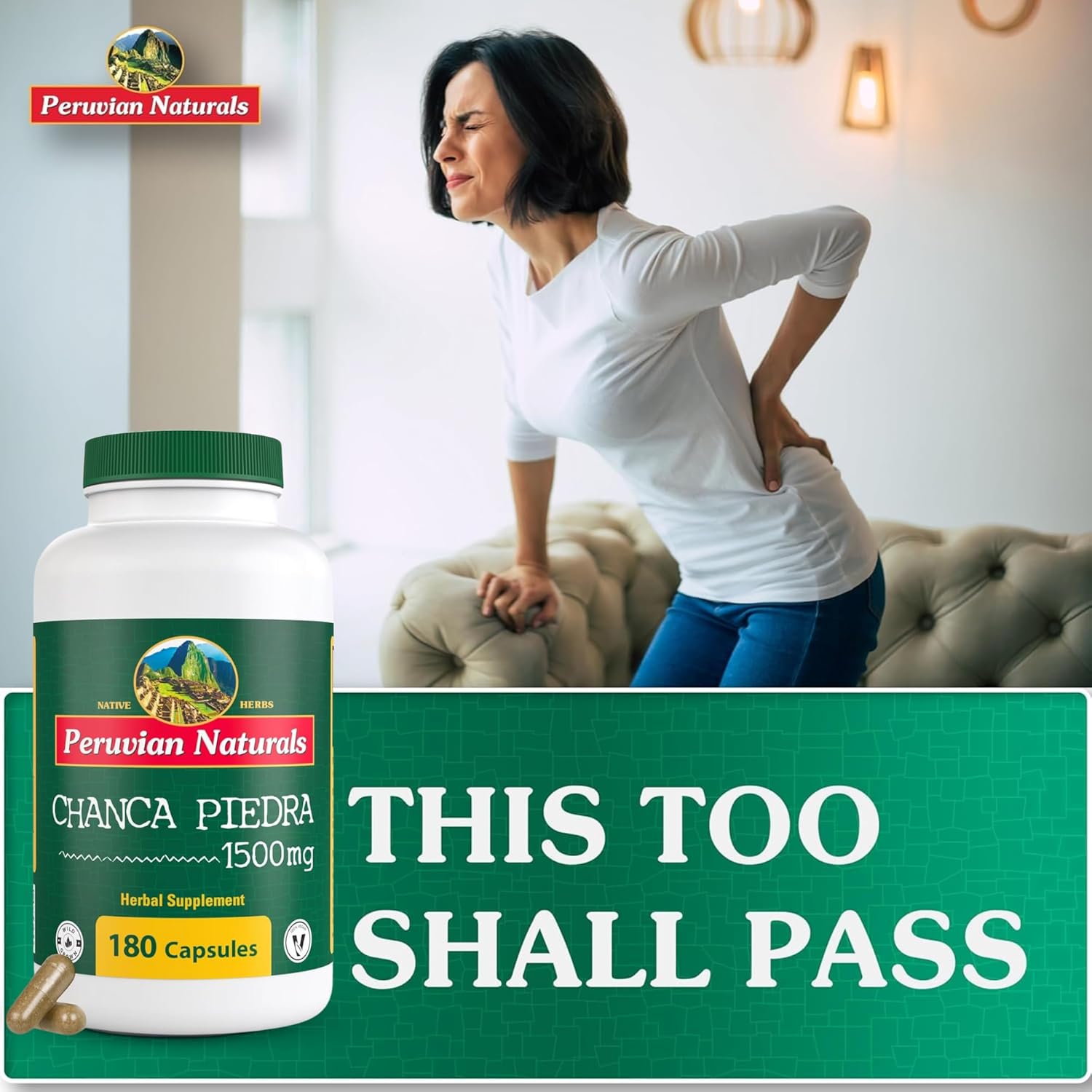 360 Capsules Peruvian Naturals Chanca Piedra Stone Breaker Kidney Cleanse Detox & Repair - All-Natural Vegan Gallbladder Supplements for Kidney Stones