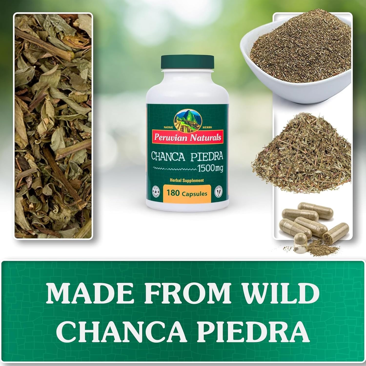 360 Capsules Peruvian Naturals Chanca Piedra Stone Breaker Kidney Cleanse Detox & Repair - All-Natural Vegan Gallbladder Supplements for Kidney Stones