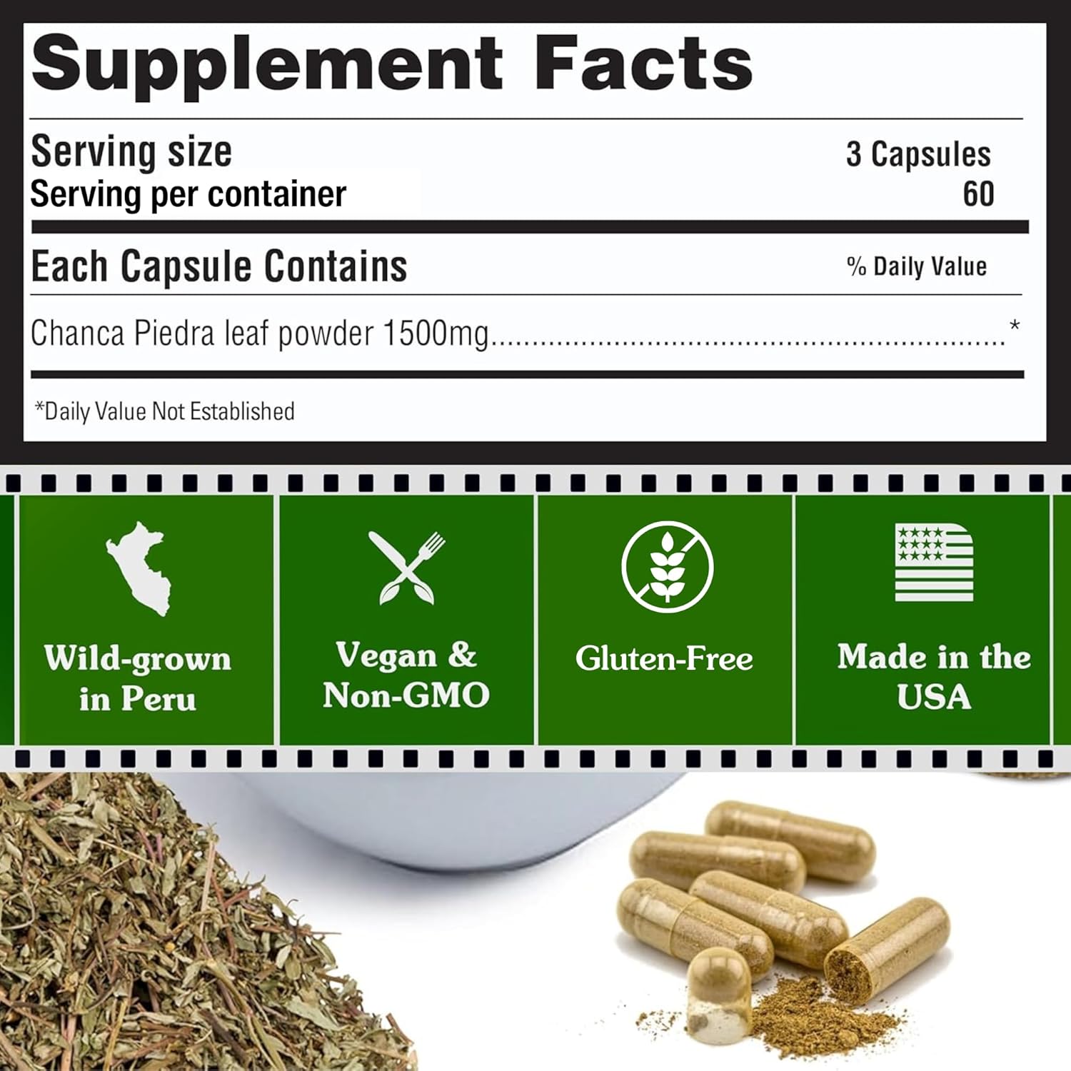 360 Capsules Peruvian Naturals Chanca Piedra Stone Breaker Kidney Cleanse Detox & Repair - All-Natural Vegan Gallbladder Supplements for Kidney Stones