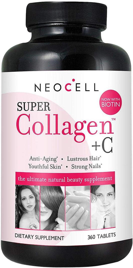 360 Count American Standard AS Collagen +C Supplement for Skin and Immune Support