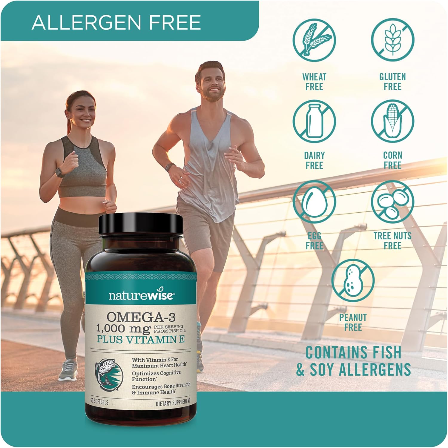 360-Count NatureWise Vitamin D3 2000iu with Omega 3, Vitamin E for Muscle, Immune, Heart, Brain, Eye, Joint, Bone Health in 60ct for Men and Women