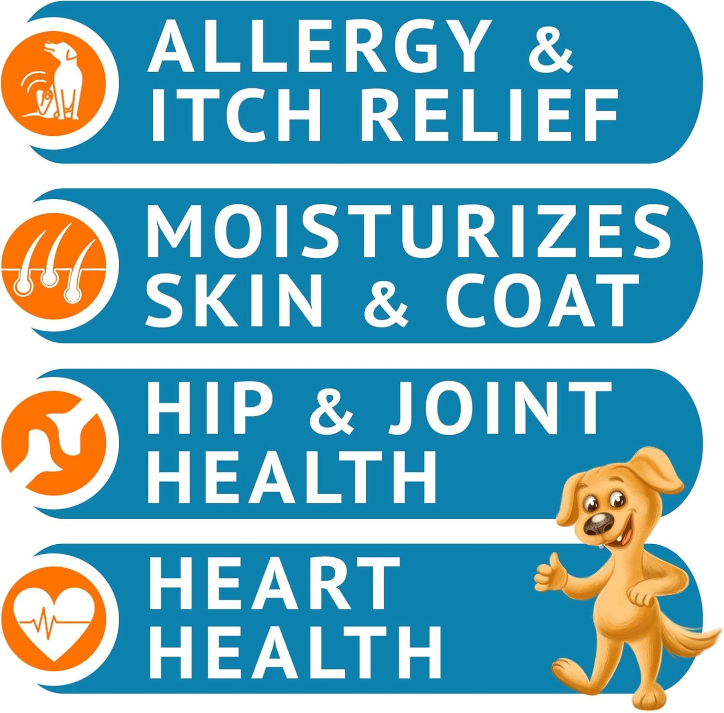 360 Ct Omega 3 Alaskan Fish Oil Dog Treats for Dry Skin, Allergies, Coats, Joints - Natural Salmon Chews with EPA & DHA Fatty Acids