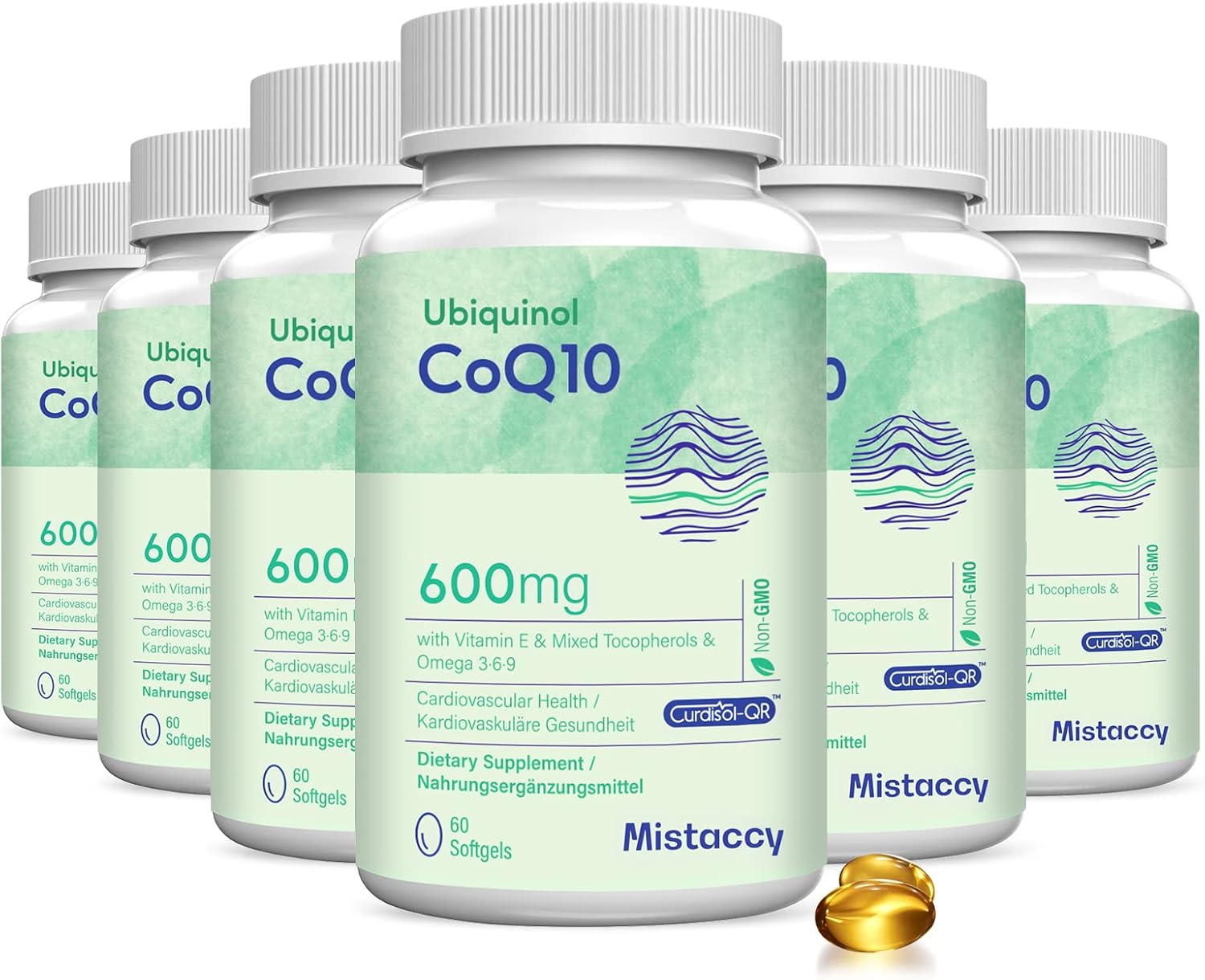 360 High Absorption CoQ10 Ubiquinol Softgels with Vitamin E & Omega 3 6 9 for Heart Health