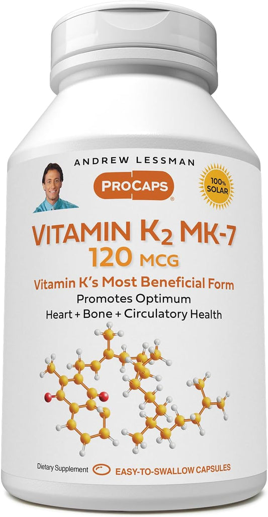 360 Softgels of Andrew Lessman Vitamin K2 MK7 120 mcg - Supports Bone, Heart, and Arterial Health, Additive-Free, Easy-to-Swallow