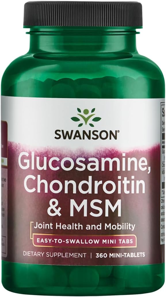 360 Swanson Mini-Tabs for Joint Mobility & Comfort - Glucosamine, Chondroitin, MSM - 750/600/300mg
