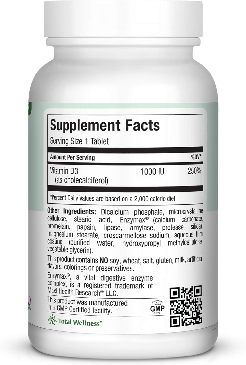 360 Tablets of Maxi-Health Vitamin D3 1000 IU - Support Healthy Muscles, Bones, and Immune System - Best Kosher Supplement for Adults