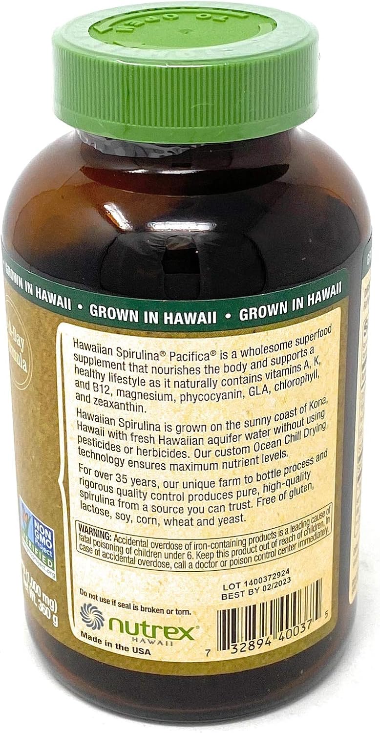 360 Tablets of Nutrex Hawaii Pure Hawaiian Spirulina 1000mg - Natural Superfood Supplement