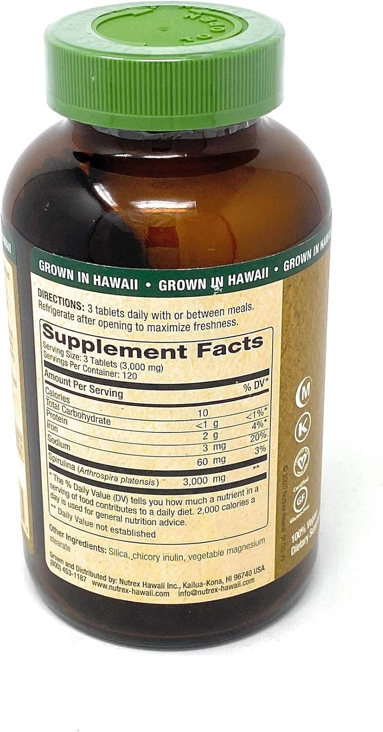 360 Tablets of Nutrex Hawaii Pure Hawaiian Spirulina 1000mg - Natural Superfood Supplement