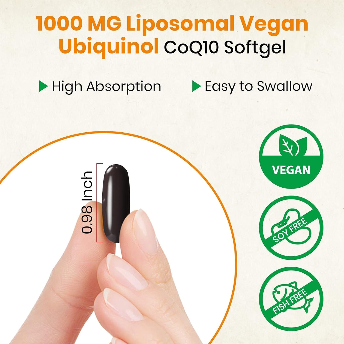 360 Vegan Softgels of Besibest 1000mg Liposomal CoQ10 Ubiquinol for Heart Function & Energy Production