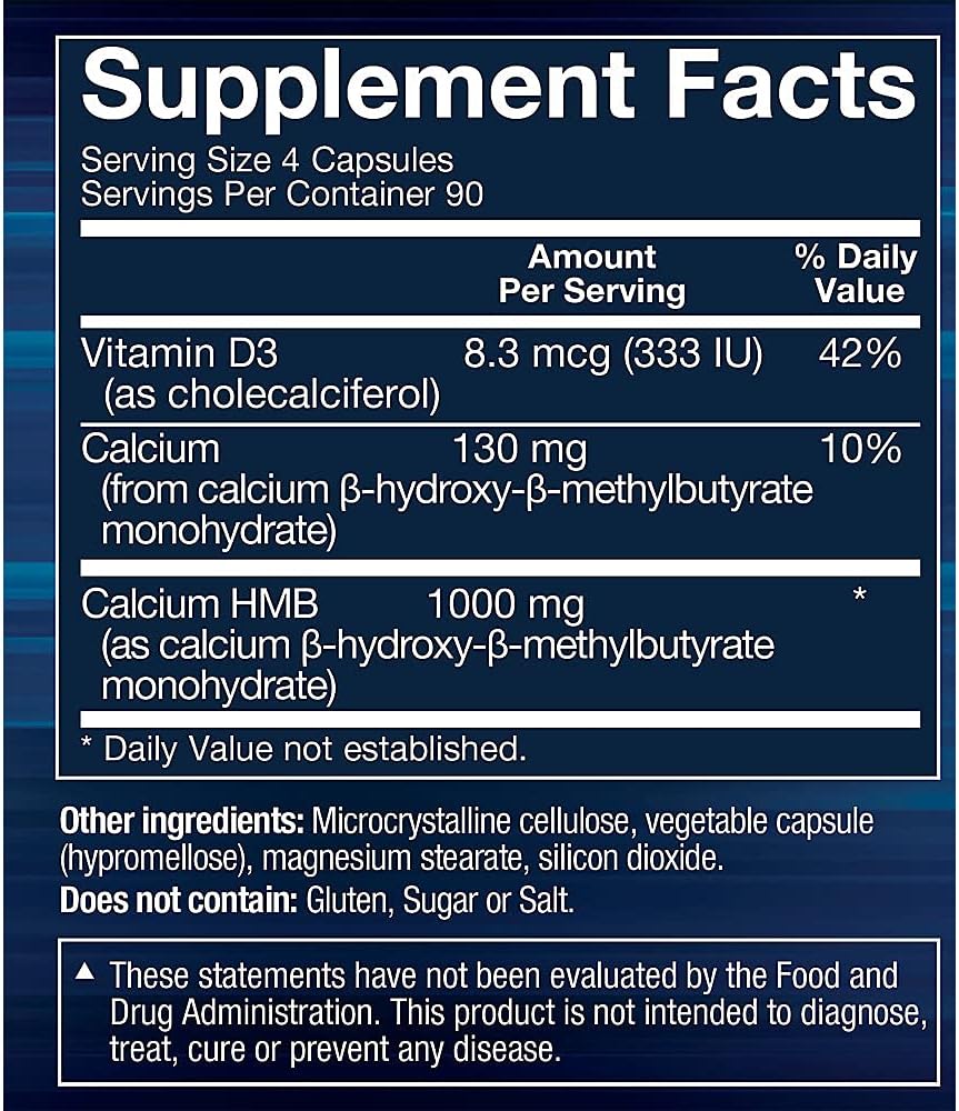 360 Vegetable Capsules of BodyTech HMB and Vitamin D3 for Enhanced Muscle Growth and Strength
