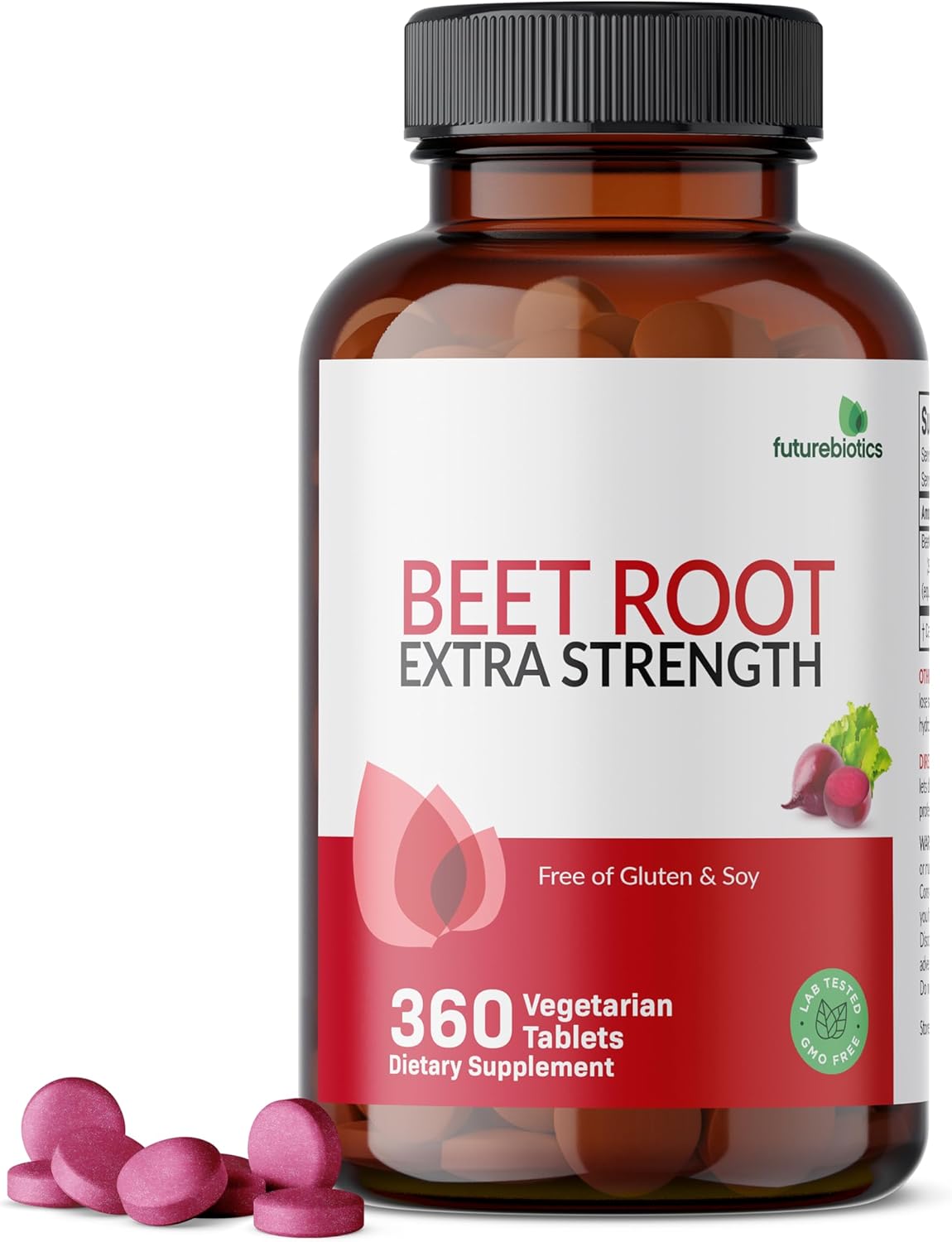 360 Vegetarian Beet Root Extra Strength Tablets by Futurebiotics - Non-GMO