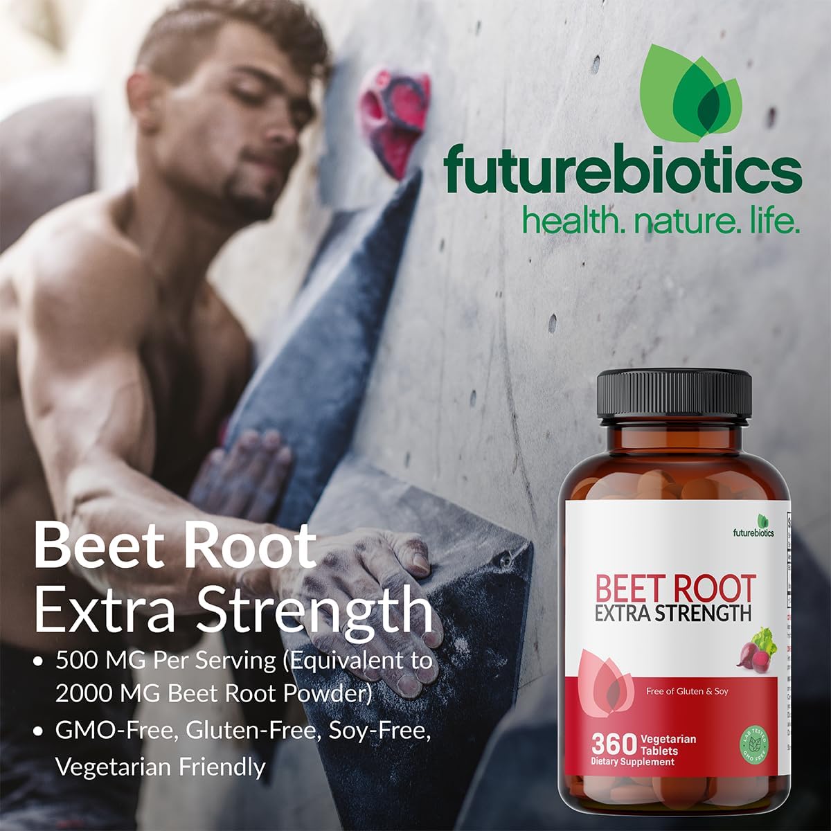 360 Vegetarian Beet Root Extra Strength Tablets by Futurebiotics - Non-GMO