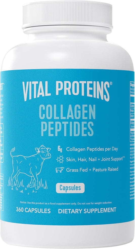 360 Vital Proteins Collagen Pills Supplement (Type I, III) - 3300mg Capsules for Healthy Hair Support