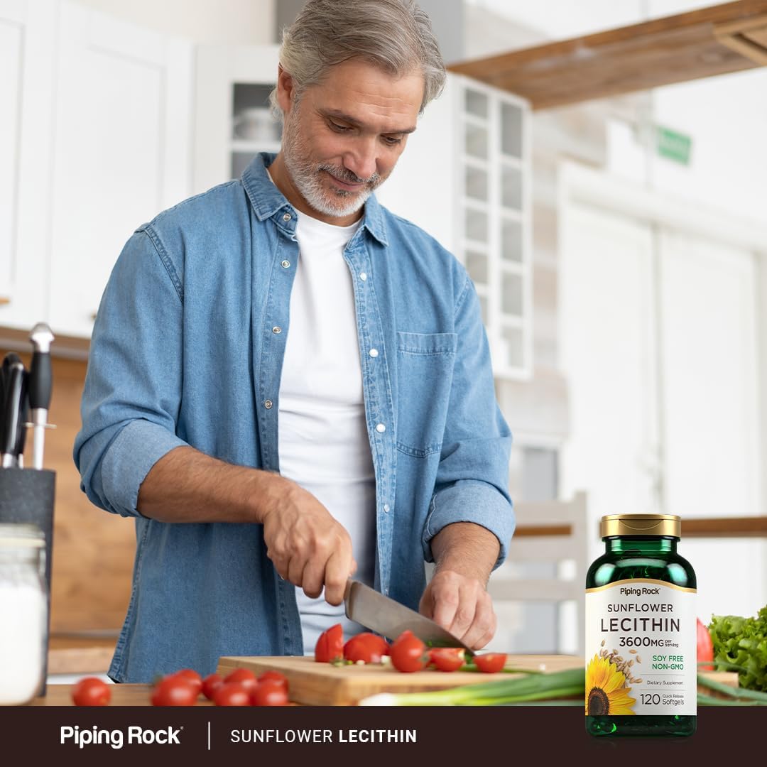 3600 mg Sunflower Lecithin Softgel Capsules | 120 Count | Phosphatidylcholine Rich | Soy Free, Non-GMO, Gluten Free
