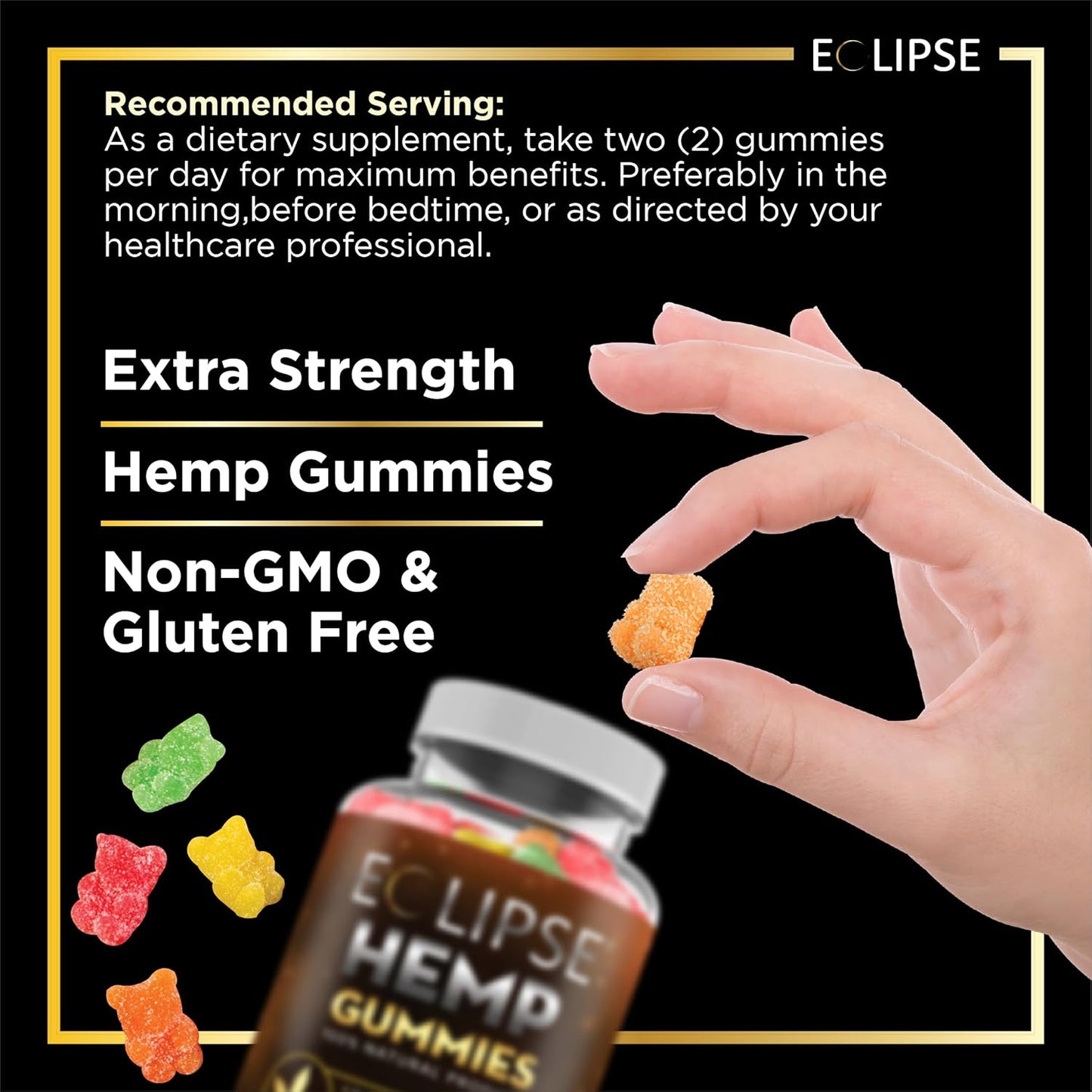 36,000 MG Eclipsemetabolism boosterGummies - 60 Count, 600 MG Per Gummy Bear,metabolism boosterOil, USA-Made