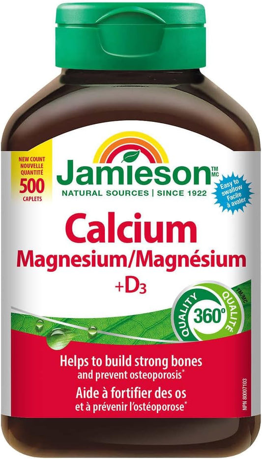 365 Caplets of Jamieson Calcium Magnesium with Vitamin D3 for Bone Health and Immune Support