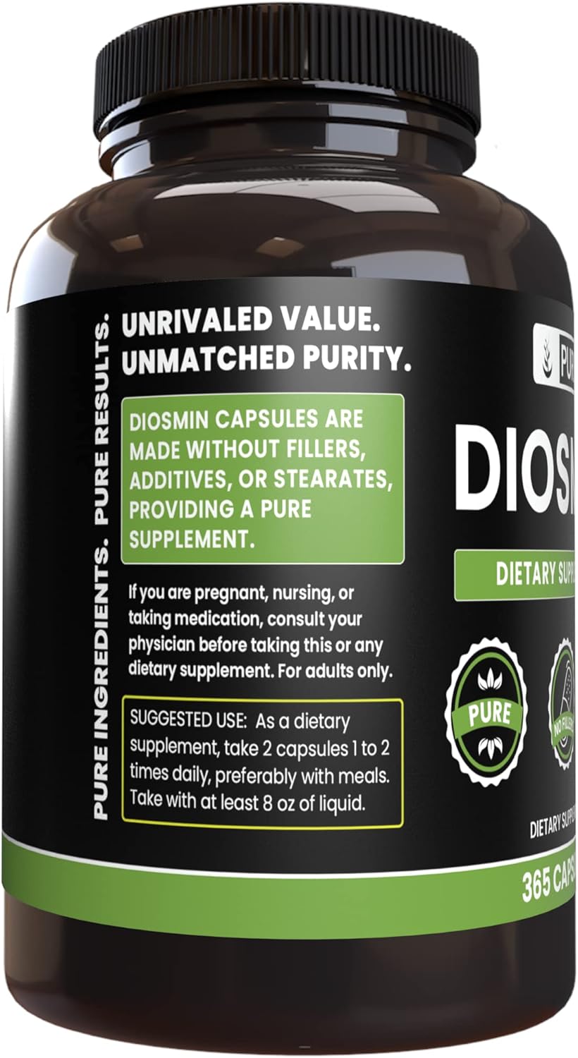365 Capsules Each Diosmin and MSM Bundle - Pure Original Ingredients, No Magnesium or Rice Fillers