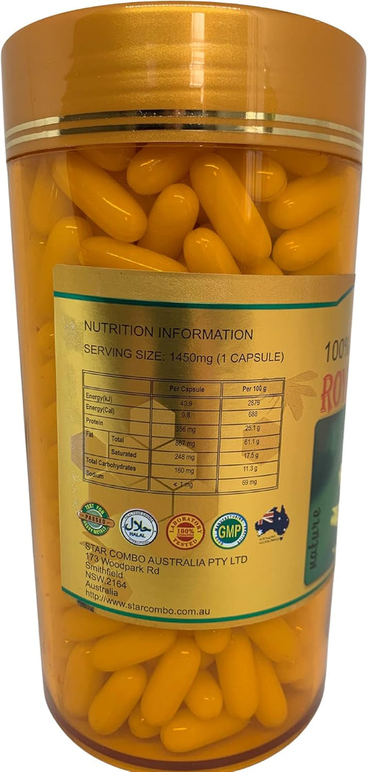 365 Capsules of Australian-Made Costar Royal Jelly Supplement - 1450mg Rich in Nutrients for Vitality and Well-being