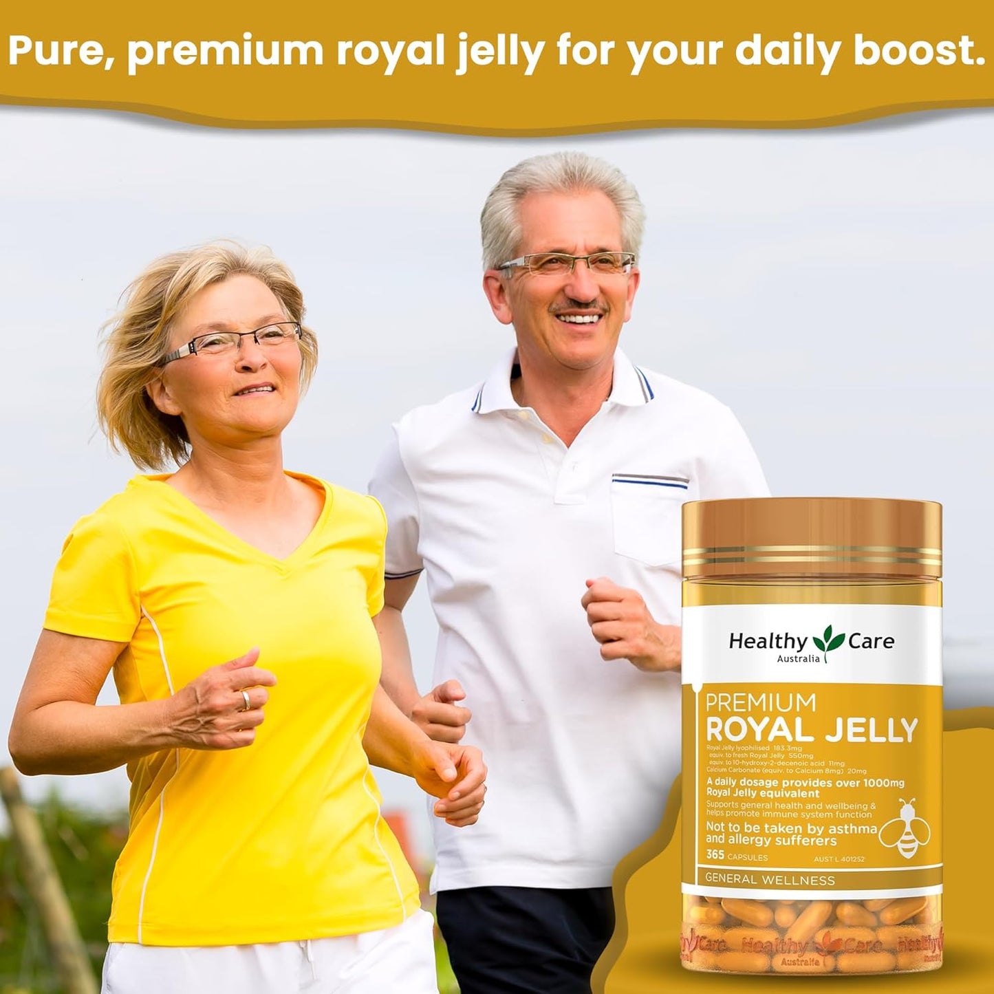 365 Capsules of Australian-Made Healthy Care Royal Jelly 1000 Supplement