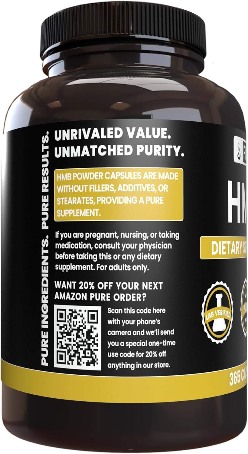 365 Capsules of Pure HMB with Original Ingredients - No Magnesium or Rice Fillers - Lab Verified