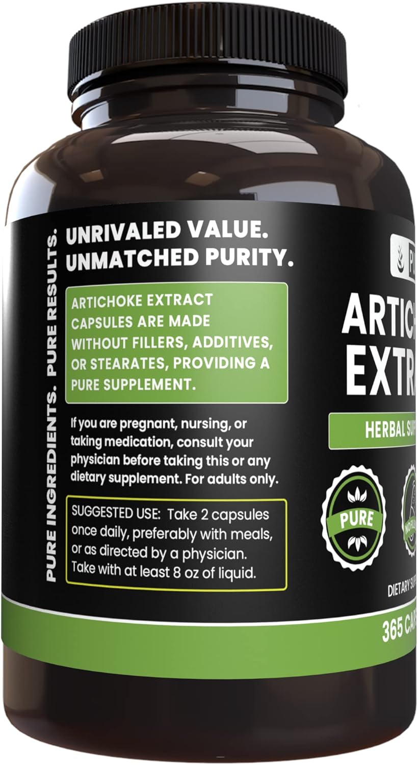 365 Capsules Pure Artichoke Extract with Original Ingredients, No Magnesium or Rice Fillers, Lab Verified