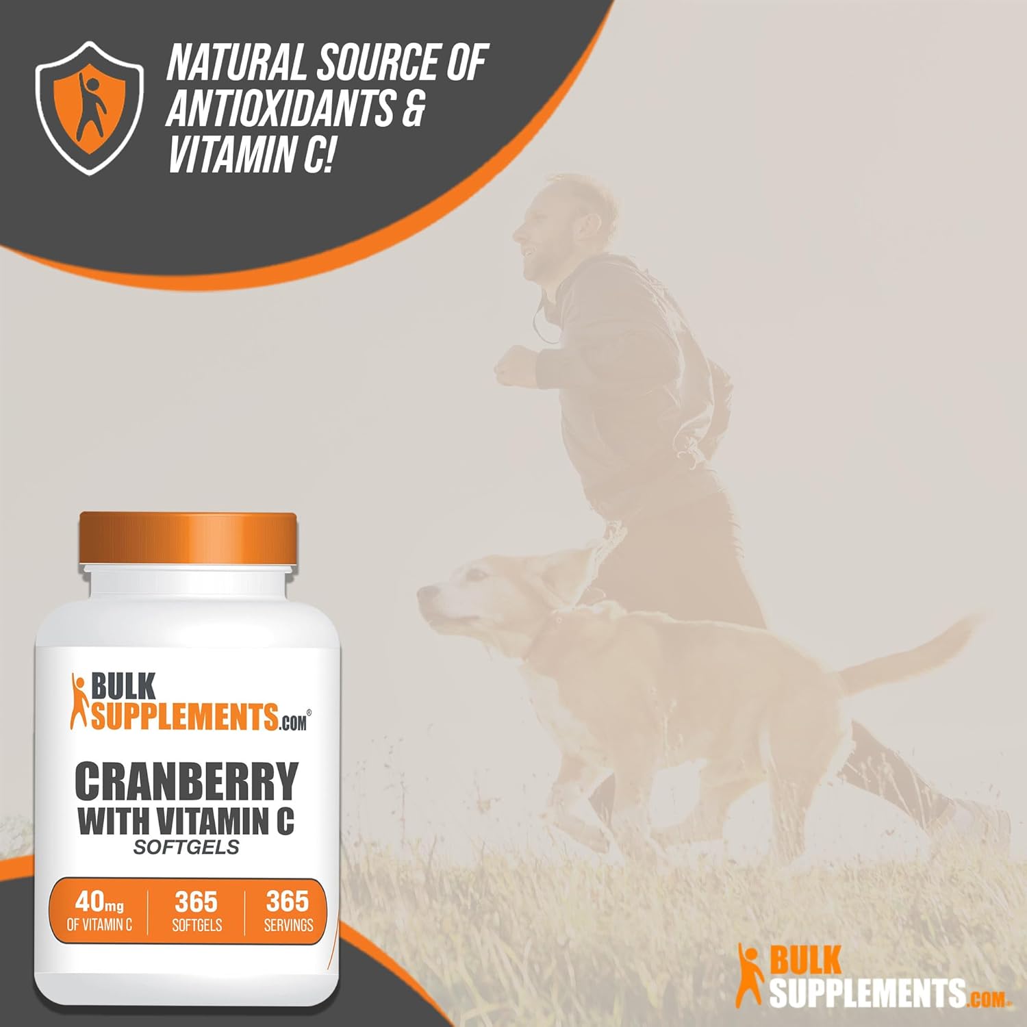 365 Count Cranberry with Vitamin C Softgels - 40mg Vitamin C - Gluten Free - 1 Softgel per Serving - BulkSupplements.com