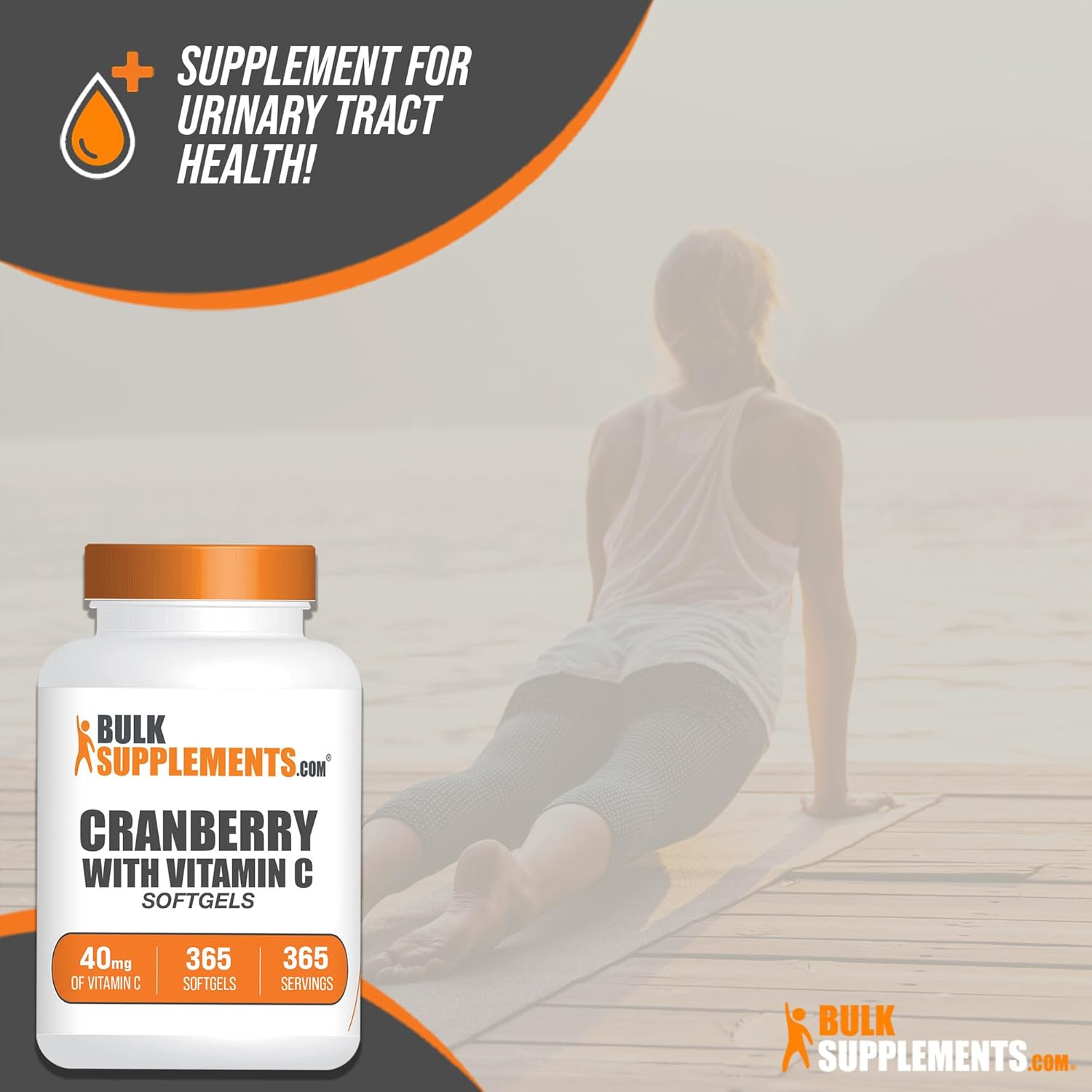 365 Count Cranberry with Vitamin C Softgels - 40mg Vitamin C - Gluten Free - 1 Softgel per Serving - BulkSupplements.com