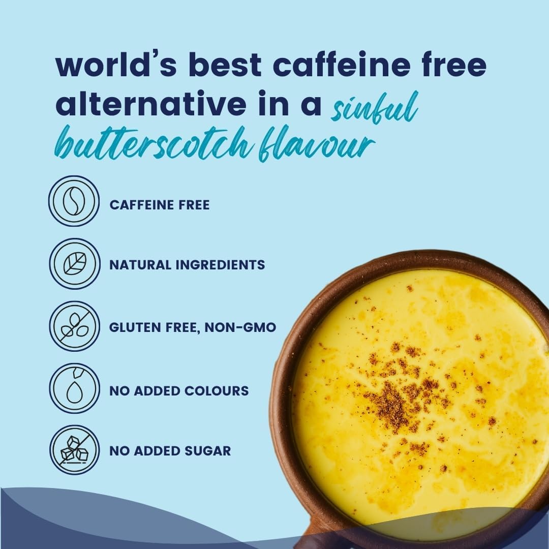 365veda Focus Superfood Latte Butterscotch Sachets with Ashwagandha, Curcumin, and Gotu Kola for Memory & Focus, 100% Natural, Gluten-Free, Non-GMO (30 Count)