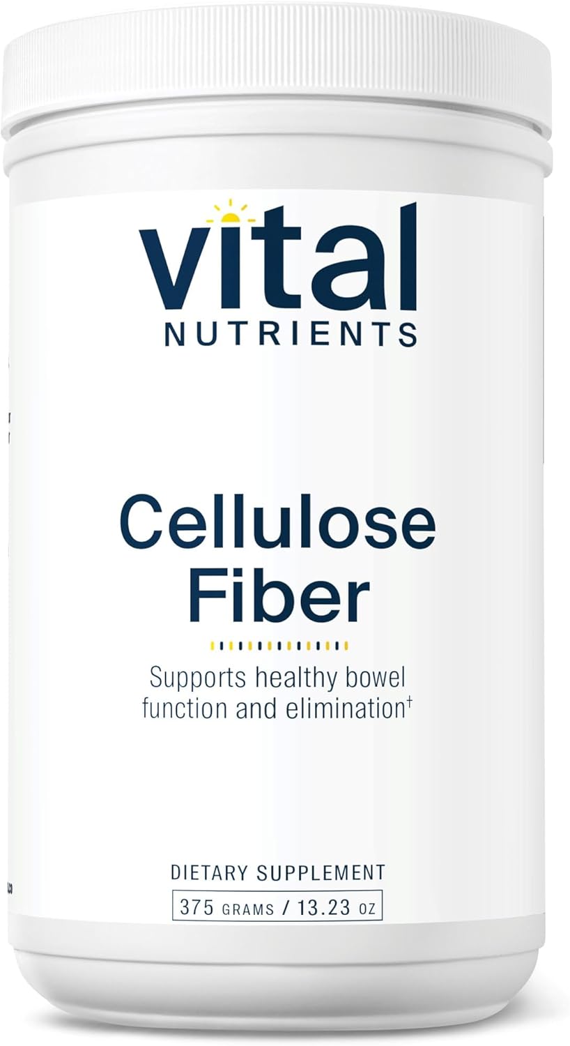 375g Cellulose Insoluble Fiber Powder Capsules for Healthy Bowel Function | Non-GMO Fiber Supplement | Gluten, Dairy, Soy Free
