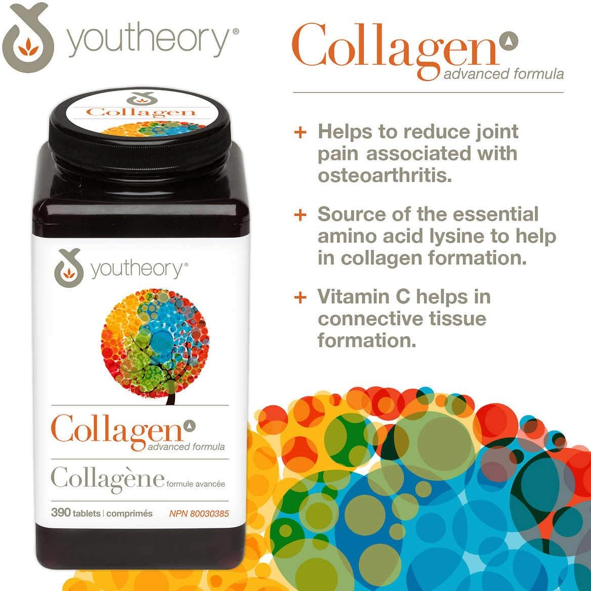 390 ct Youtheory Collagen Advanced Formula Tablets for Skin, Hair, and Nail Health