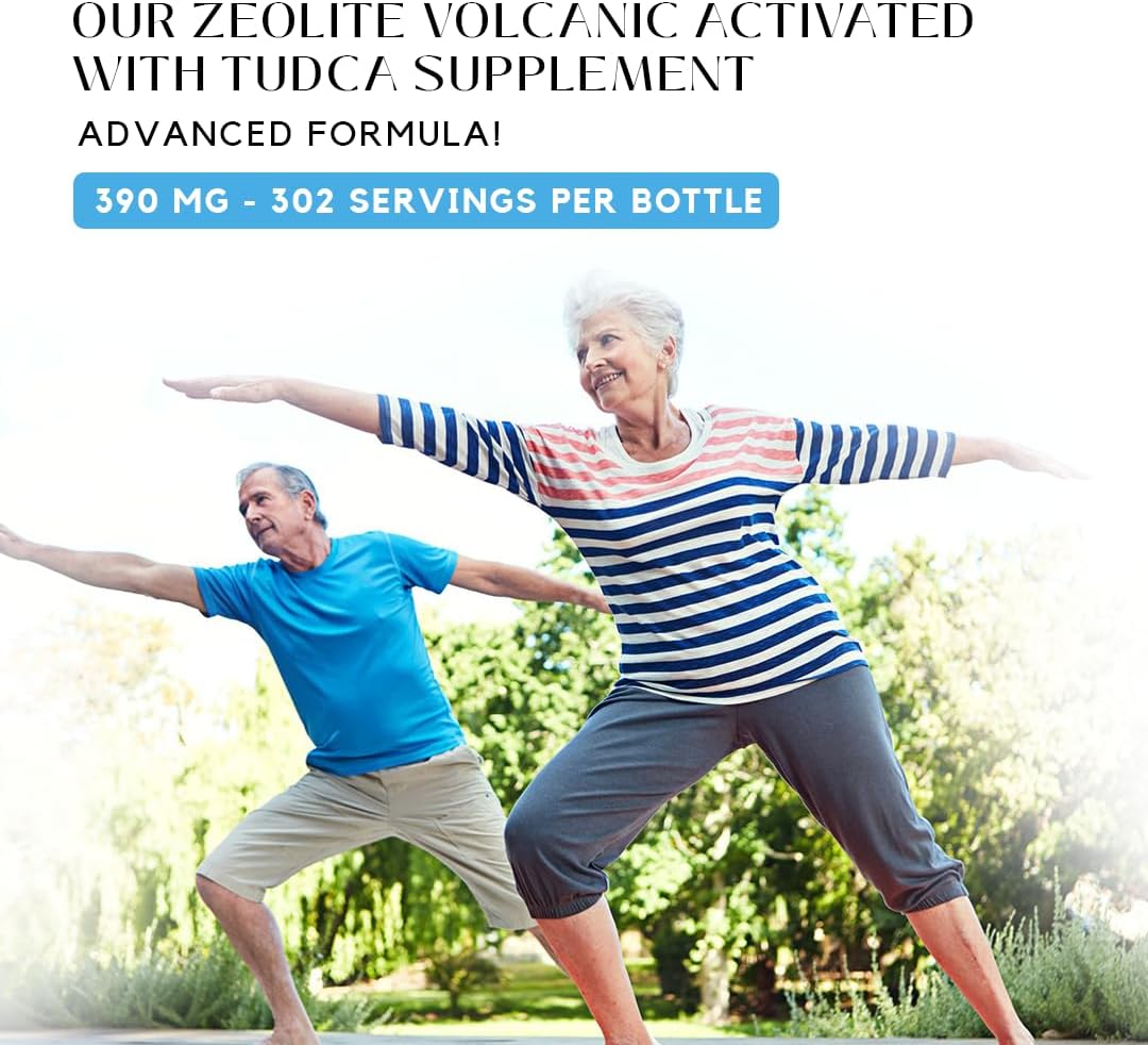 390 mg Absonutrix Zeolite Volcanic Activated with Tudca Liquid Supplement - 4 Oz, 302 Servings - Made in USA, Non-GMO, GMP Certified