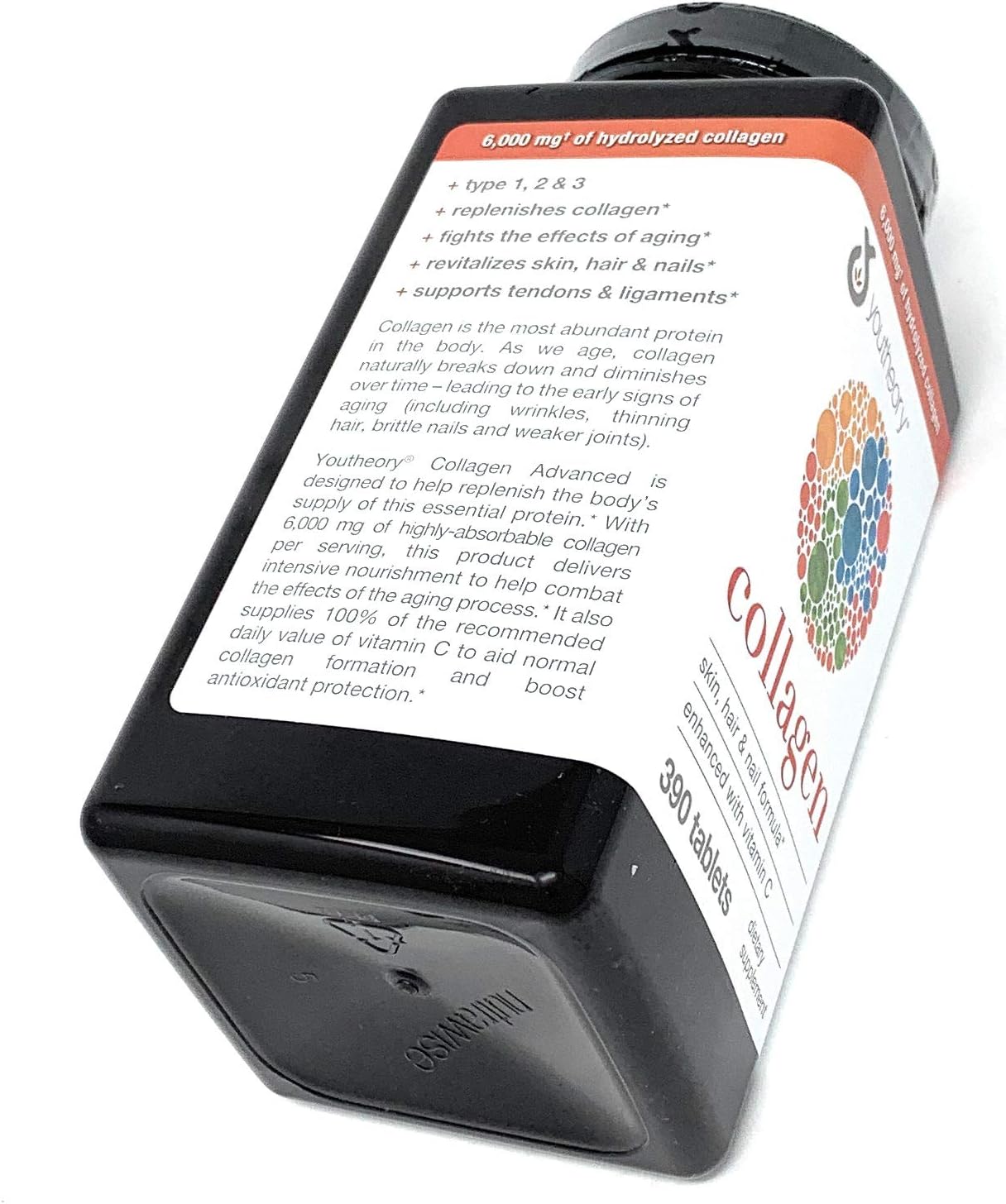 390 Tablets Youtheory Collagen with Biotin Supplement for Hair, Skin & Nails