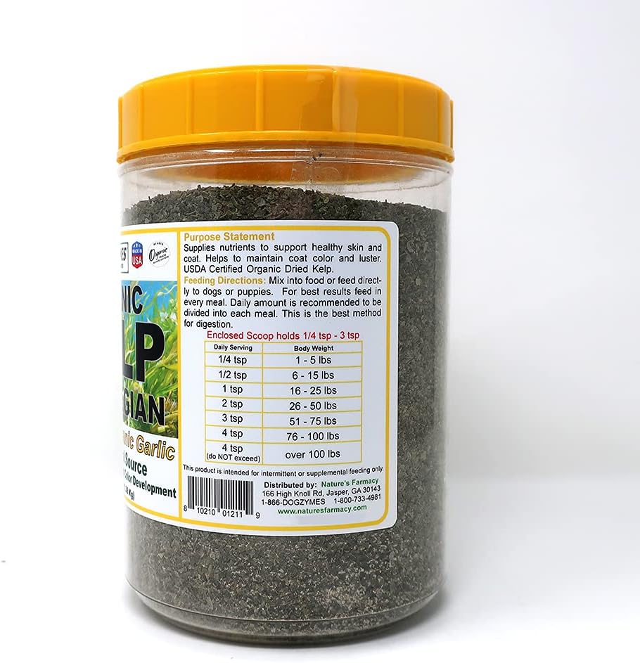 3lb Dogzymes Organic Norwegian Kelp with Garlic: Natural Dog Supplement