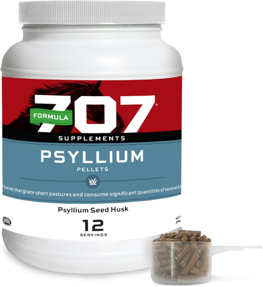 3lb Jar of Formula 707 Psyllium Pellets Equine Supplement - 12 Days Supply