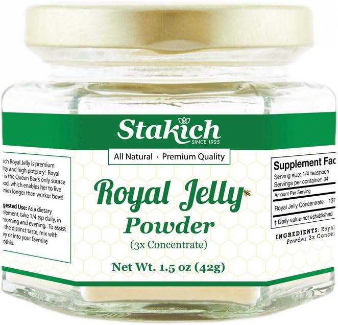 3X Concentrated Stakich Royal Jelly Powder - 1.5 Ounce - Freeze Dried and Pure